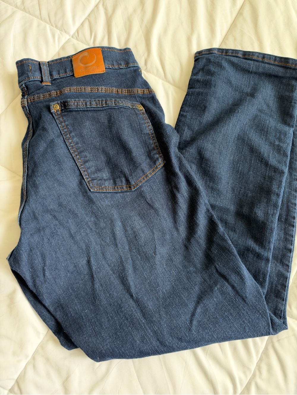 Origins Men's Straight Dark Blue Denim Jeans